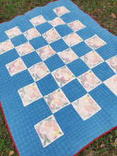 Load image into Gallery viewer, Handmade Checker Flower Quilt
