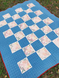 Handmade Checker Flower Quilt