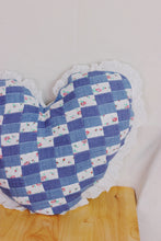 Load image into Gallery viewer, Handmade Denim Quilt Heart Pillow
