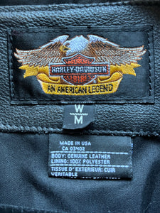 1990s Leather Harley Davidson Vest