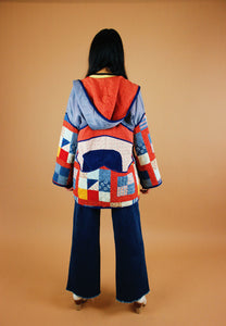 1970s Hoodie Quilt Coat