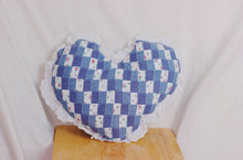 Load image into Gallery viewer, Handmade Denim Quilt Heart Pillow
