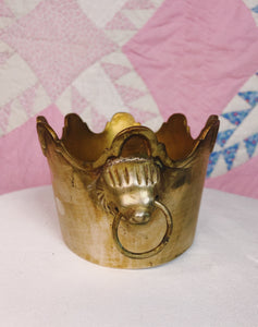 Brass Lion Head Planter