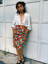 Load image into Gallery viewer, 1980s Psych Pop Floral Skirt
