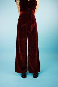 1970s Red Velvet Disco Jumpsuit