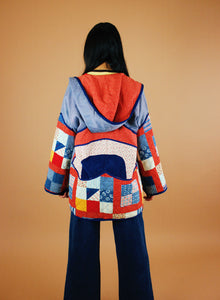 1970s Hoodie Quilt Coat
